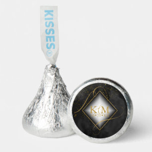 Fine Lines Gold Abstract Wedding Black ID867 Hershey®'s Kisses®