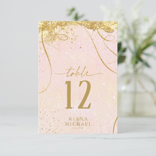 Fine Lines Gold Abstract Wedding Blush ID867 Invitation