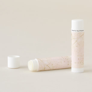 Fine Lines Gold Abstract Wedding Blush ID867 Lip Balm