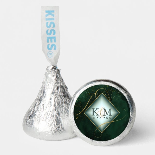 Fine Lines Gold Abstract Wedding ID867 Hershey®'s Kisses® (Front)