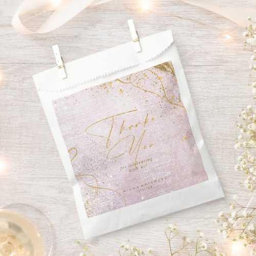 Fine Lines Gold Abstract Wedding Mauve ID867  Favor Bag