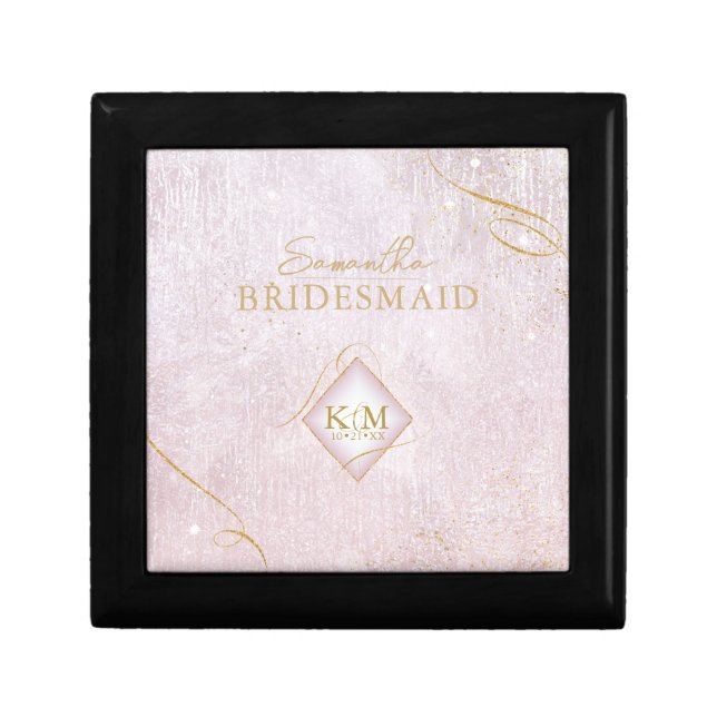 Fine Lines Gold Abstract Wedding Mauve ID867  Gift Box (Front)