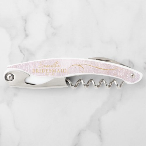 Fine Lines Gold Abstract Wedding Mauve ID867 Waiters Corkscrew