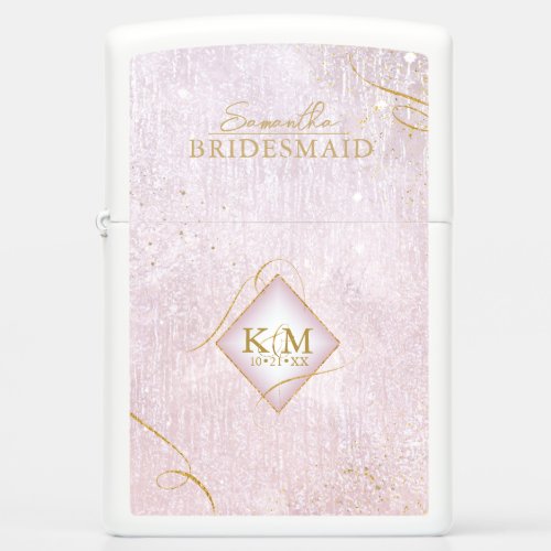 Fine Lines Gold Abstract Wedding Mauve ID867 Zippo Lighter