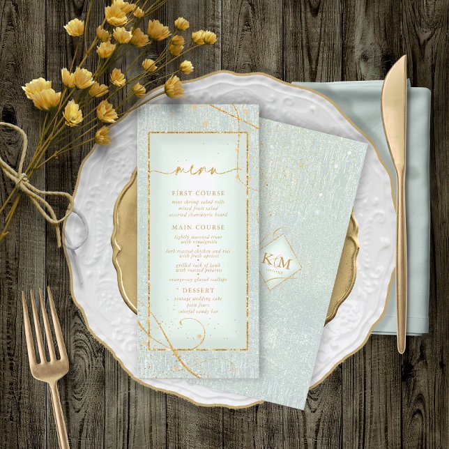 Fine Lines Gold Abstract Wedding Menu V2 Sg ID867 (Creator Uploaded)