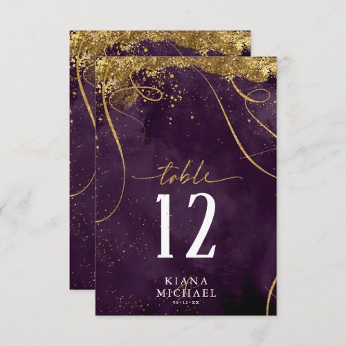 Fine Lines Gold Abstract Wedding Plum ID867  Invitation