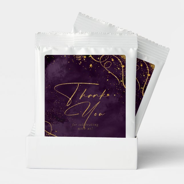 Fine Lines Gold Abstract Wedding Plum ID867  Margarita Drink Mix (Pair)