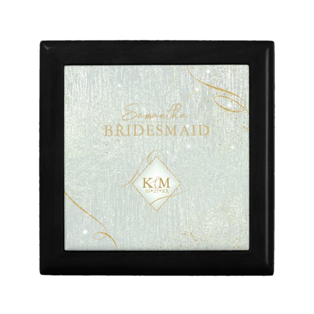 Fine Lines Gold Abstract Wedding Sage Green ID867 Gift Box (Front)