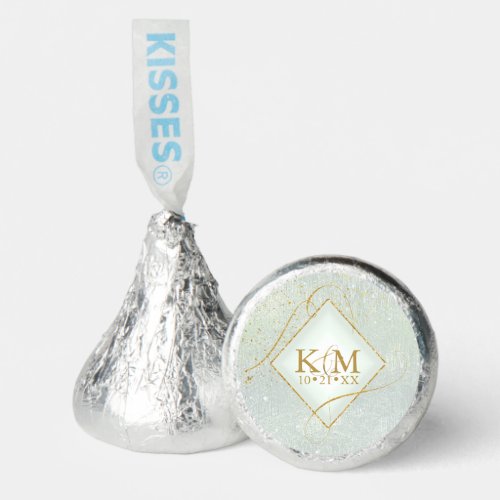 Fine Lines Gold Abstract Wedding Sage Green ID867 Hersheys Kisses