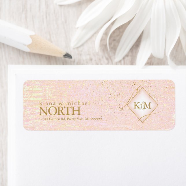 Fine Lines Gold Abstract Wedding V1 Blush ID867 Label (Insitu)