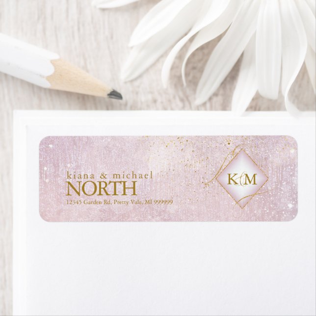 Fine Lines Gold Abstract Wedding V1 Mauve ID867 Label (Insitu)