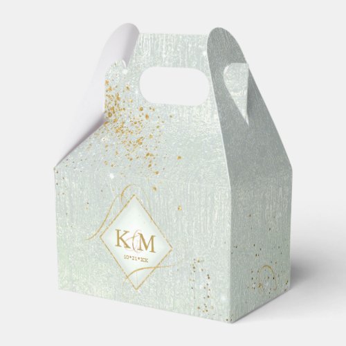 Fine Lines Gold Abstract Wedding V3 Sage ID867 Favor Boxes