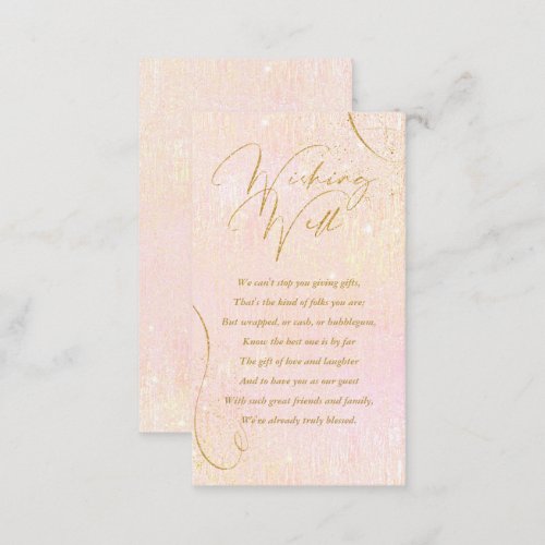 Fine Lines Gold Abstract Wishing Well Blush ID867 Enclosure Card
