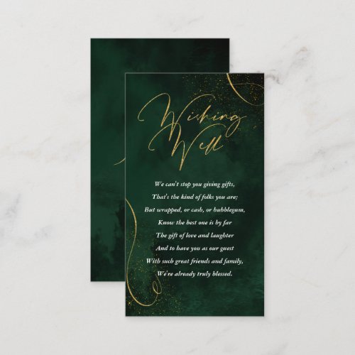 Fine Lines Gold Abstract Wishing Well Green ID867 Enclosure Card