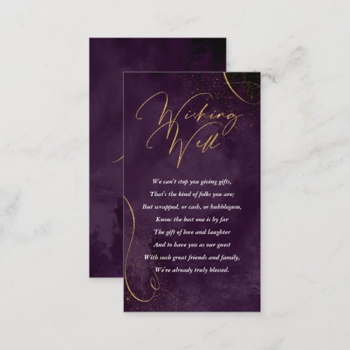 Fine Lines Gold Abstract Wishing Well Plum ID867 Enclosure Card