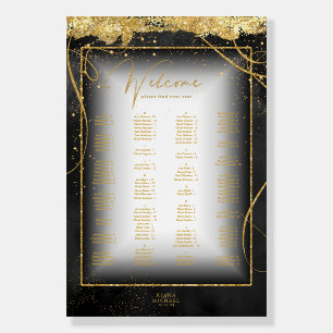Fine Lines Gold Seating Chart Black ID867 Foam Board