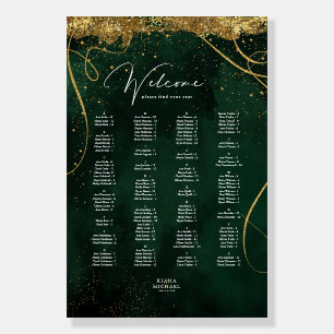 Fine Lines Gold  Seating Chart Emerald ID867 Foam Board