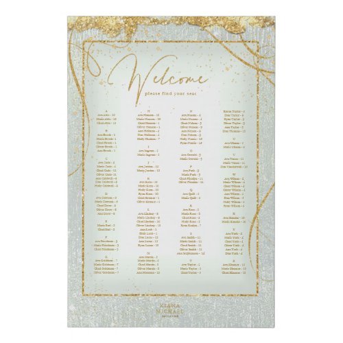 Fine Lines Gold  Seating Chart Sage ID867 Faux Canvas Print