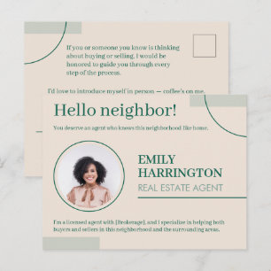 Fine Lines Introduction Real Estate Agent Sand Postcard