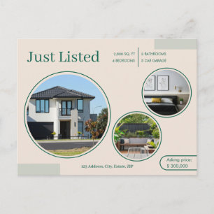 Fine Lines Just Listed Real Estate Agent Sand Postcard