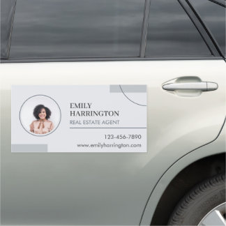 Fine Lines Photo Real Estate Agent Gray Car Magnet