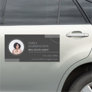 Fine Lines Photo Real Estate Agent Neutral Car Magnet