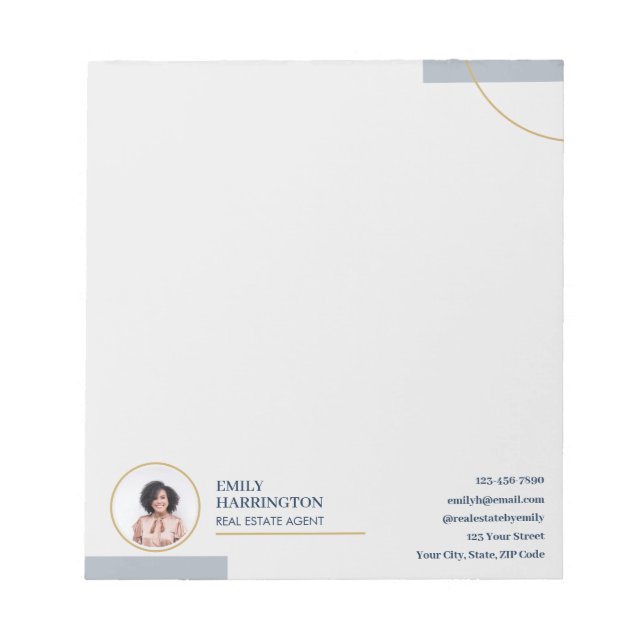 Fine Lines Real Estate Agent Navy Notepad (Front)