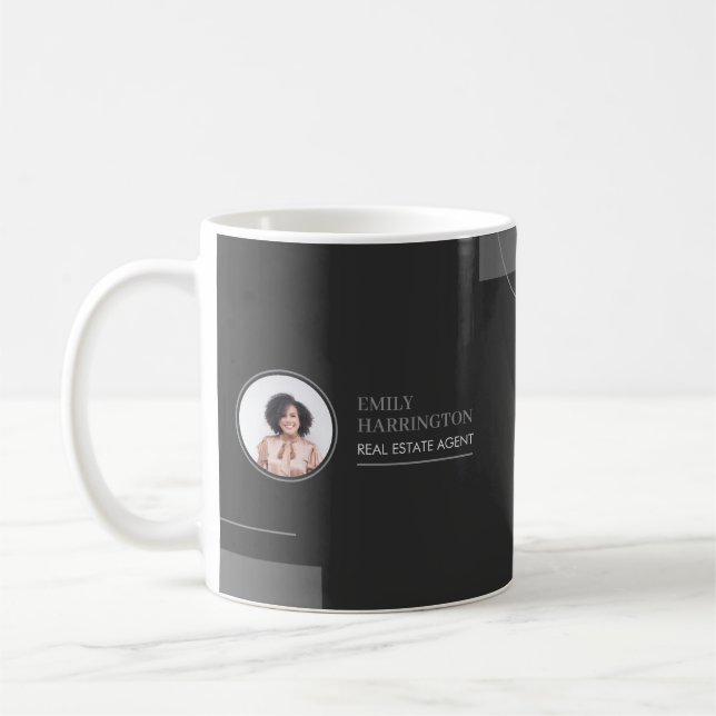 Fine Lines Real Estate Agent Neutral Coffee Mug (Left)