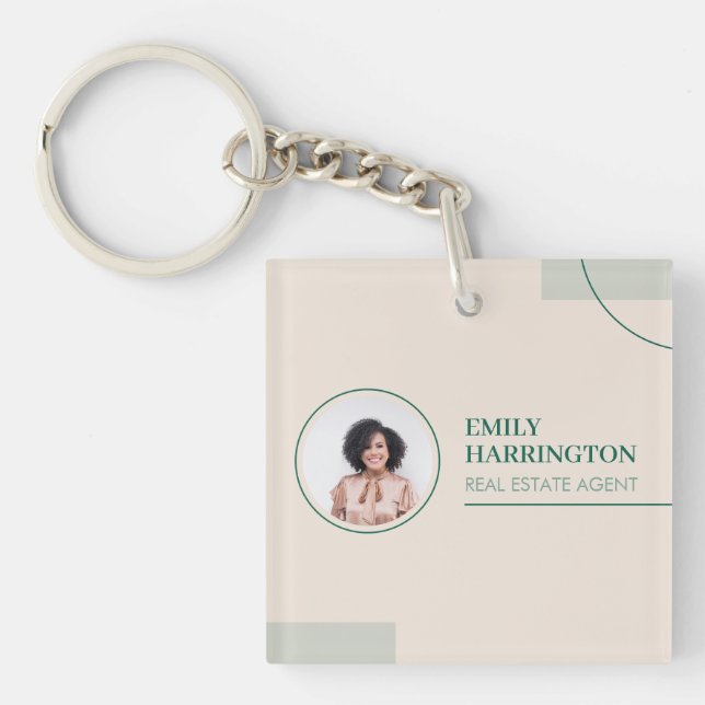 Fine Lines Real Estate Agent Sand Keychain (Front)