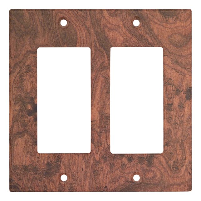 Fine Mahogany Veneer Print Light Switch Cover (Front)