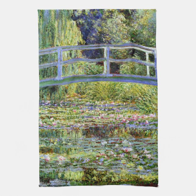 Fine Monet Japanese Bridge & Water-Lily Pond Kitchen Towel (Vertical)