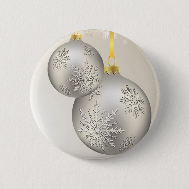 Fine Monogram Cool Cute Girly Retro Floral Button (Front)