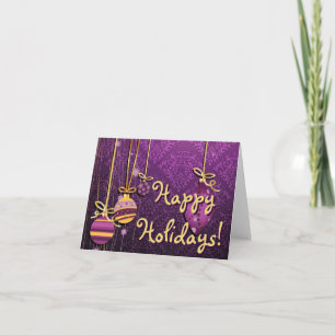Fine Monogram Cool Cute Girly Retro Floral Holiday Card