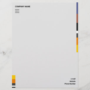 Fine Multicolor Classic Lateral Stripes Letterhead