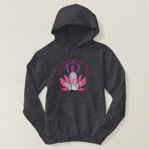 Fine Namaste Lotus Om Yoga Pose Embroidery Embroidered Hoodie
