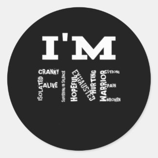 Fine Neuropathy Pain Fibromyalgia Awareness Classic Round Sticker