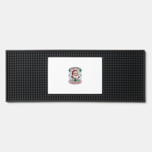 Fine Old Christmas Santa Claus Trees Snowflakes Bar Mat