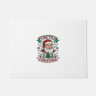 Fine Old Christmas Santa Claus Trees Snowflakes Doormat