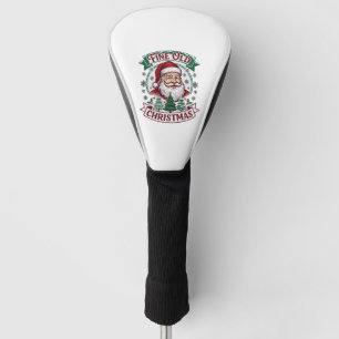 Fine Old Christmas Santa Claus Trees Snowflakes Golf Head Cover