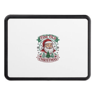 Fine Old Christmas Santa Claus Trees Snowflakes Hitch Cover