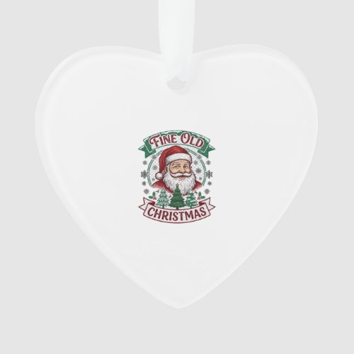 Fine Old Christmas Santa Claus Trees Snowflakes Ornament