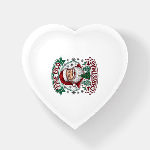 Fine Old Christmas Santa Claus Trees Snowflakes Paperweight