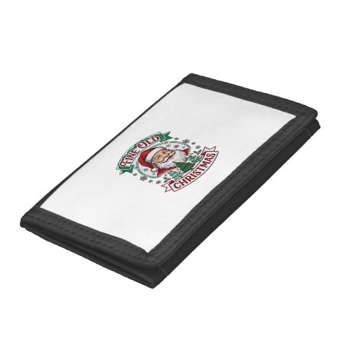 Fine Old Christmas Santa Claus Trees Snowflakes Trifold Wallet