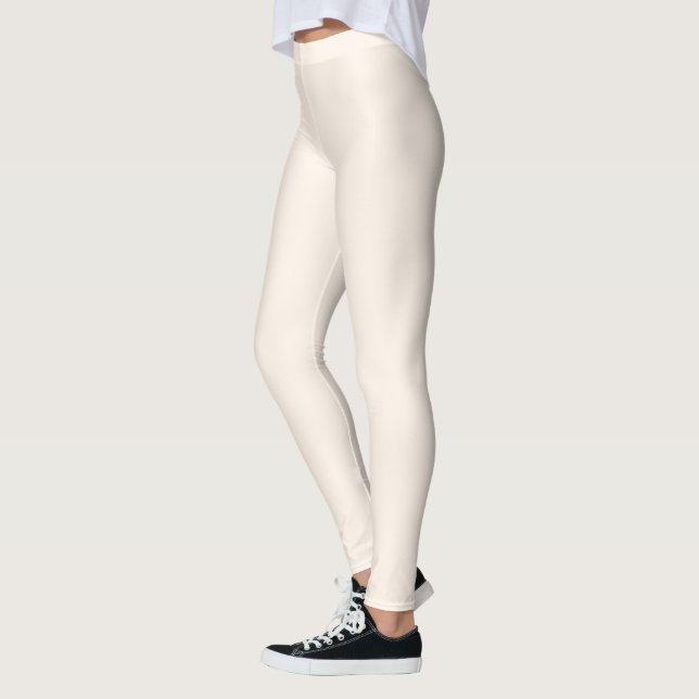 Fine Orange Toned White One Flat Color Leggings (Left)