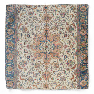 Fine Persia Tabriz Blue Rust Orange  Bandana