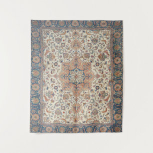 Fine Persia Tabriz Blue Rust Orange  Tapestry