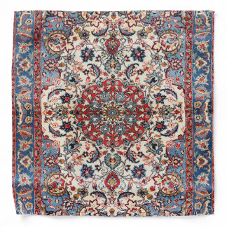 Fine Persian Baby Blue Red Tan Bandana