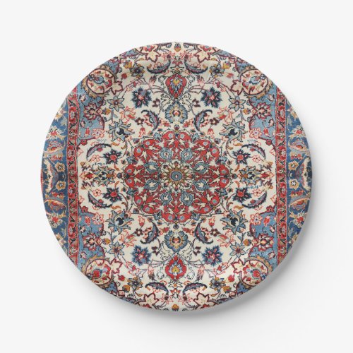 Fine Persian Baby Blue Red Tan  Paper Plates