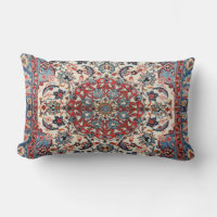 Fine Persian Isfahan Baby Blue Red Tan Throw Pillo
