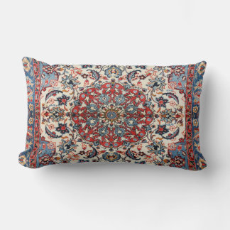 Fine Persian Isfahan Baby Blue Red Tan Throw Pillo Lumbar Pillow